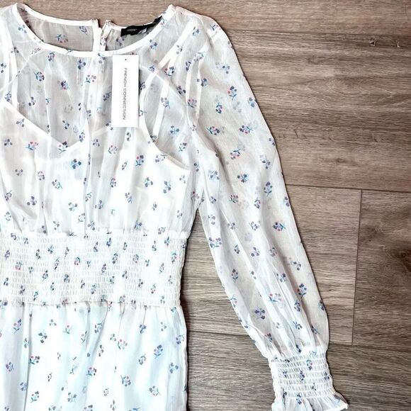 French‎ Connection Women's Summer White Cecilia Hallie Mini Dress Small NWT - Picture 5 of 14
